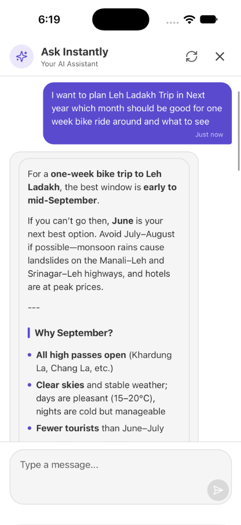 AI Trip Generation Conversation